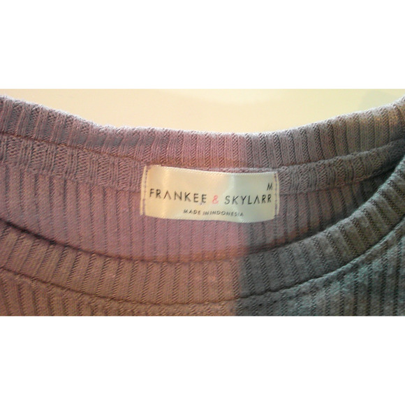 Frankee & Skylar Short Sleeve Juniors Medium Violet Ribbed Shirt - Picture 2 of 4